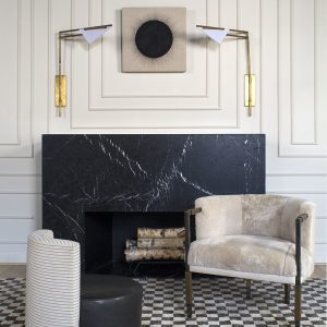 fireplace black surroundings with white nuances